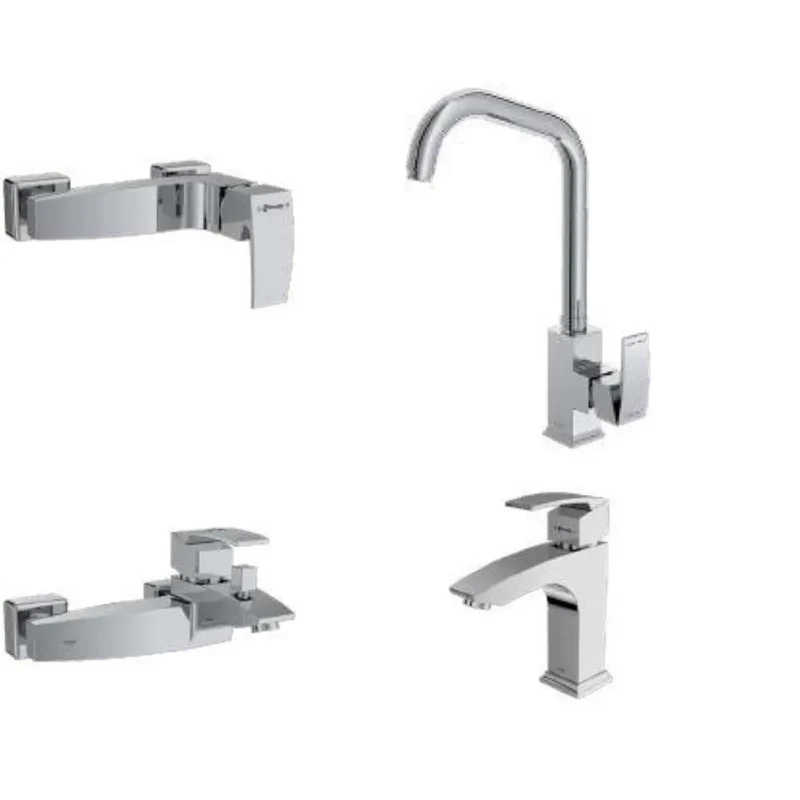 ست شیرآلات شودر مدل باواریا کروم