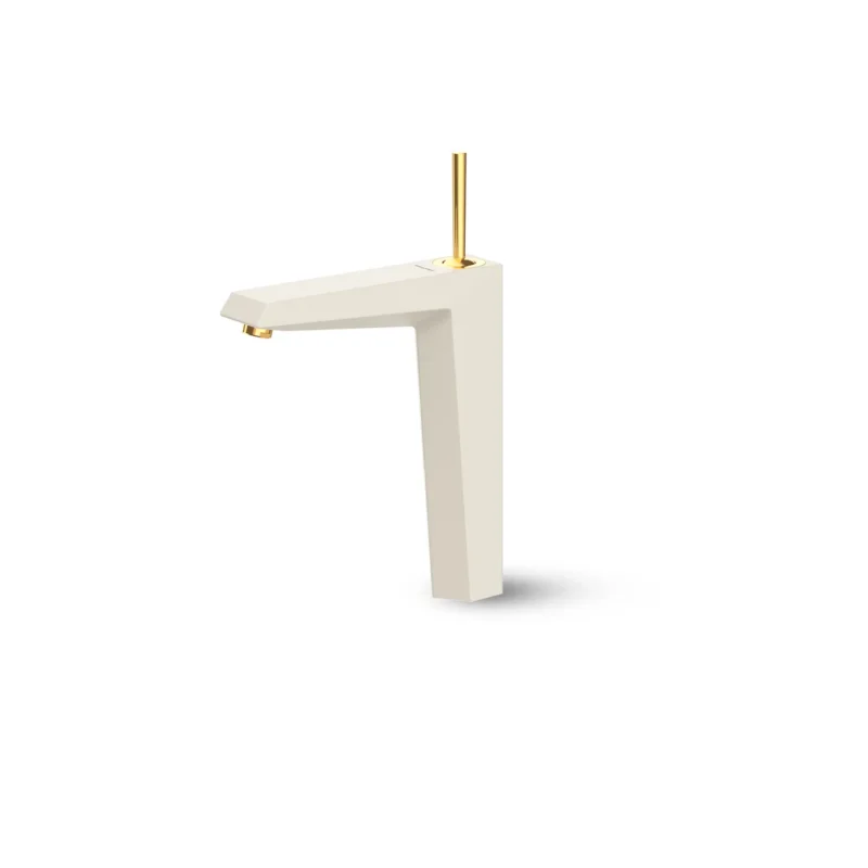 شیر روشویی شودر مدل تیفانی شیری طلایی پایه بلند