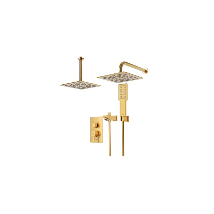 دوش توکار شودر مدل رومر تیپ ۴ طلا مات brass