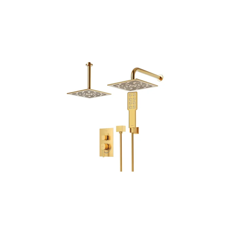 دوش توکار شودر مدل رومر تیپ ۳ طلا مات brass