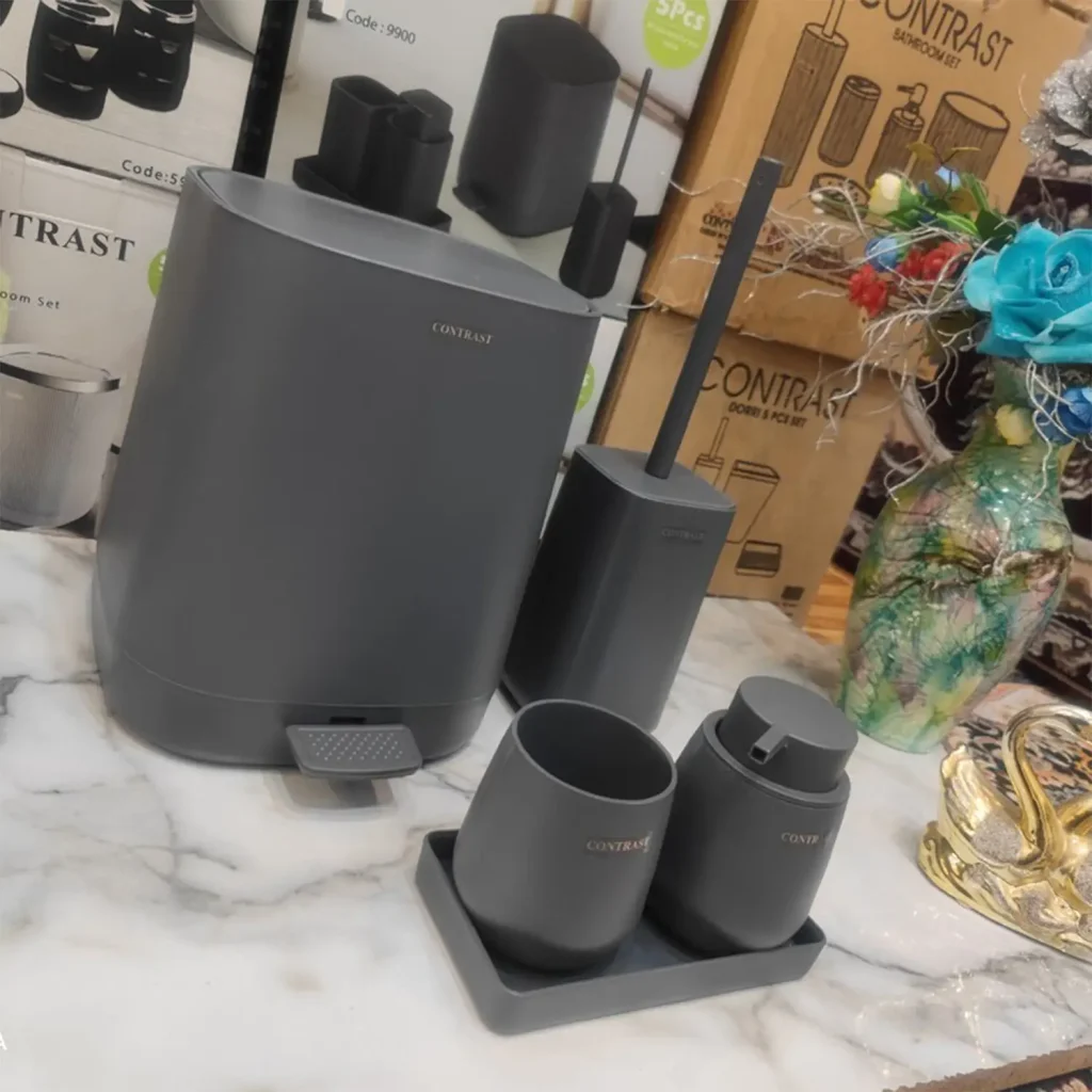 ست سرویس بهداشتی 5 پارچه کنتراست مدل میامی